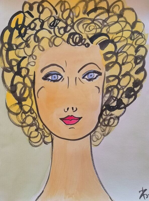 Faces IV Aquarell