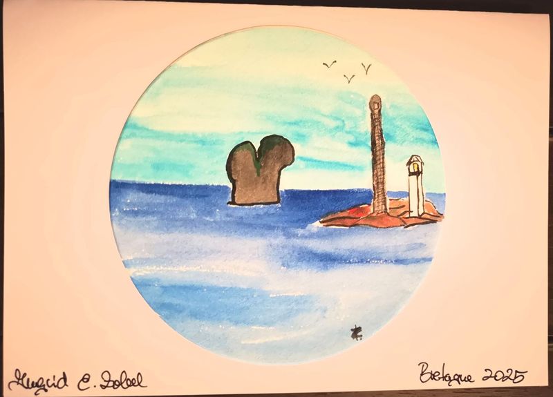 Aquarell Bretagne Leuchttürme I Aquarell Bretagne Leuchttürme I