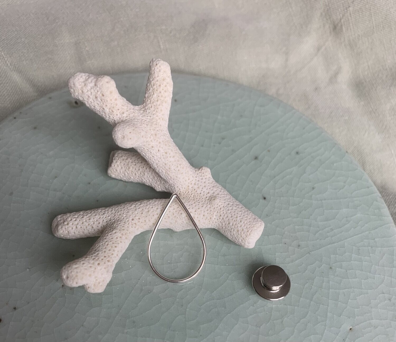 Happy Tear broche L zilver