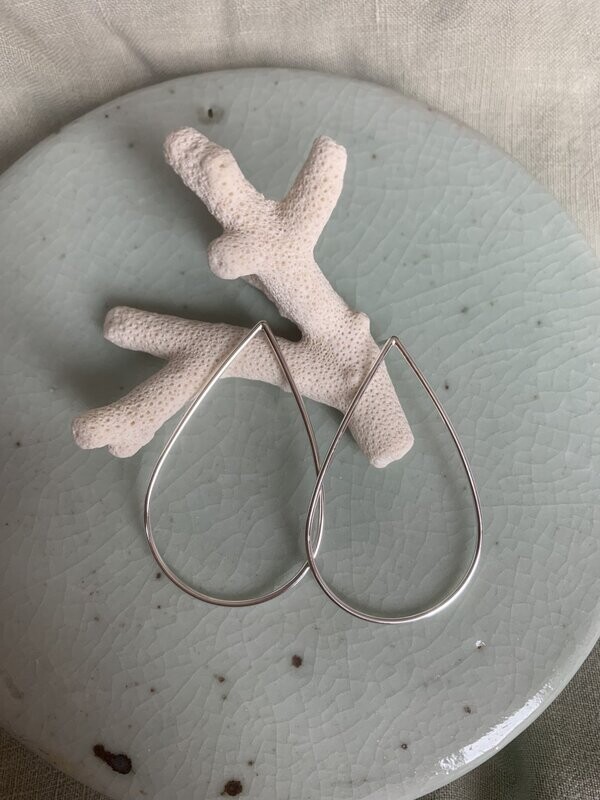 Happy Tears oorbellen XL zilver
