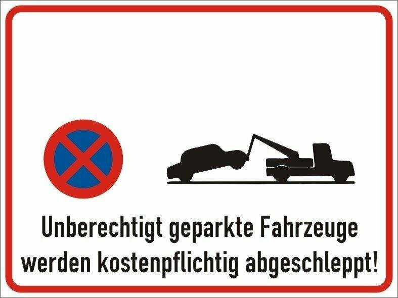 Parkplatz-Schild mit Wunschtext 30x40 cm, 1-2 Zeilen oder 1 Zeile