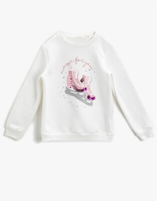 SWEATSHIRT FILLE BLANC ECRU