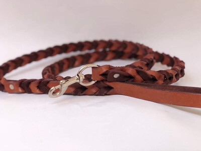 braided Leather Dog Leash -ليش جلد مضفر
