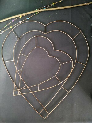 Wire heart wreath frames, bases packs of 20-100