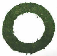 Green padded moss effect wreath base rings 6" to 10"