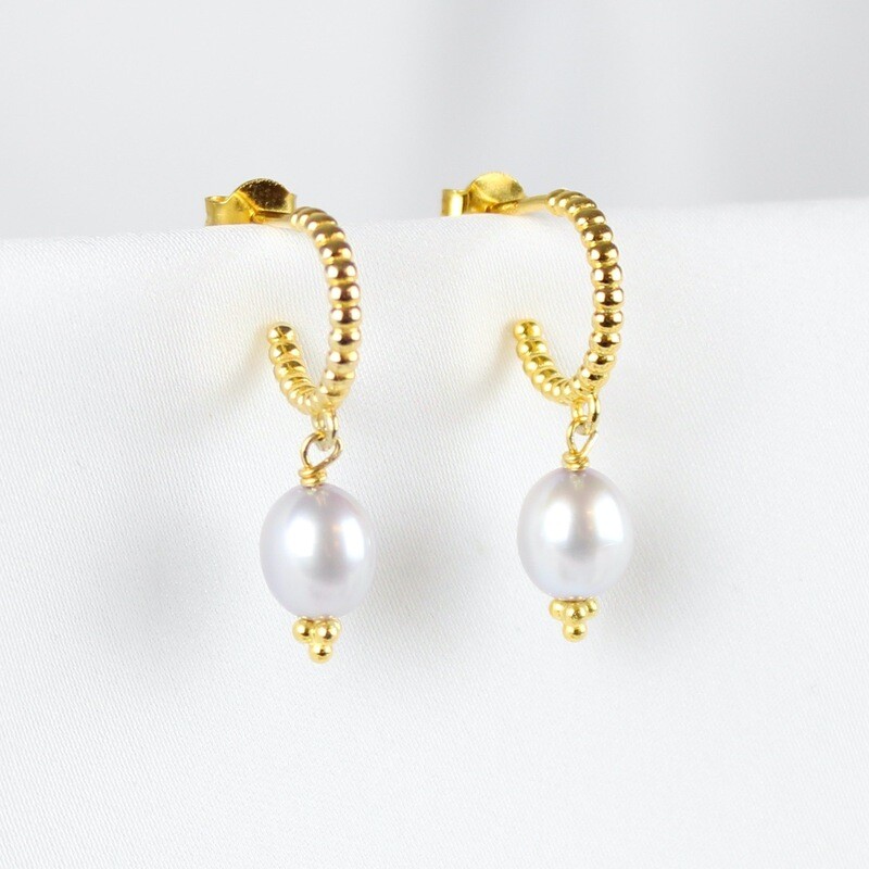 Lyseblå kugle-øreringe