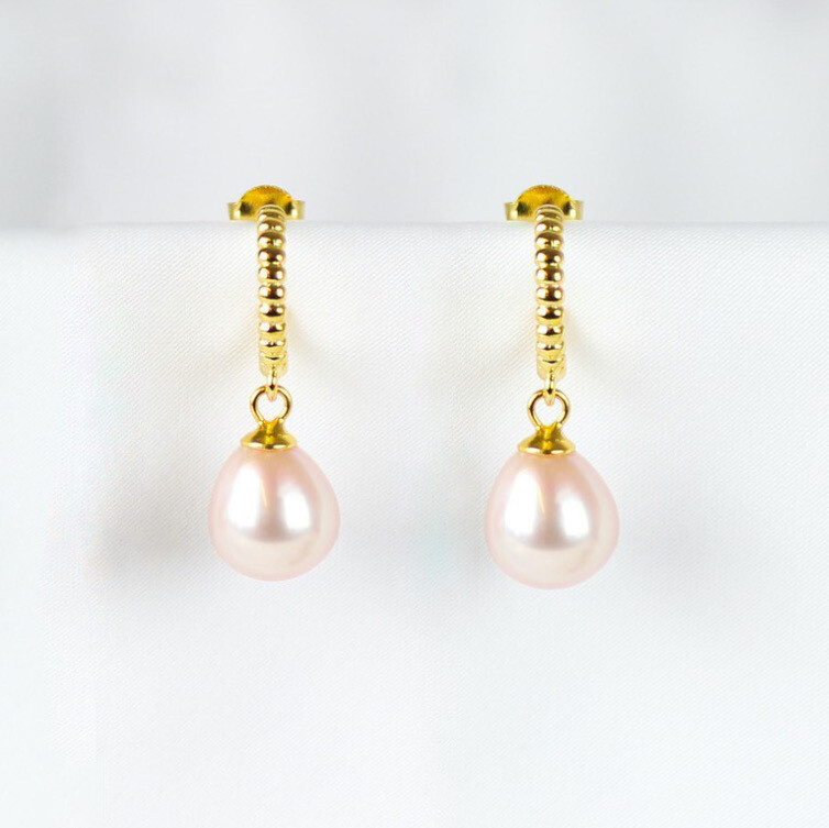 Rosa kugle øreringe