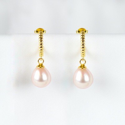 Rosa kugle øreringe