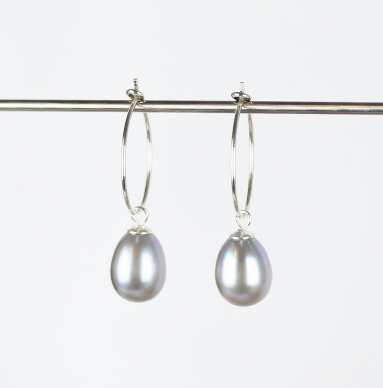 Grå hoops øreringe