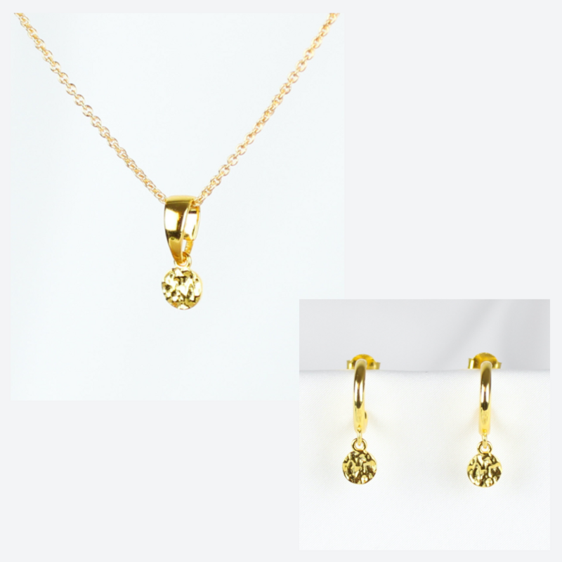 Smykkesæt - Forgyldt med mønt vedhæng