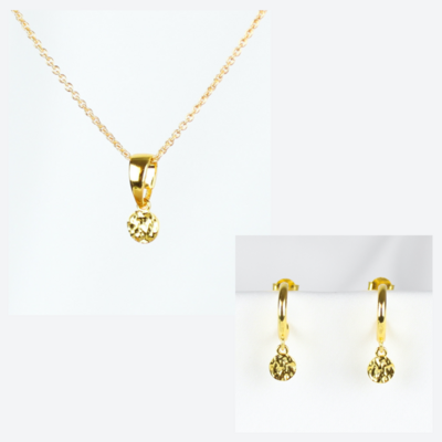 Smykkesæt - Forgyldt med mønt vedhæng