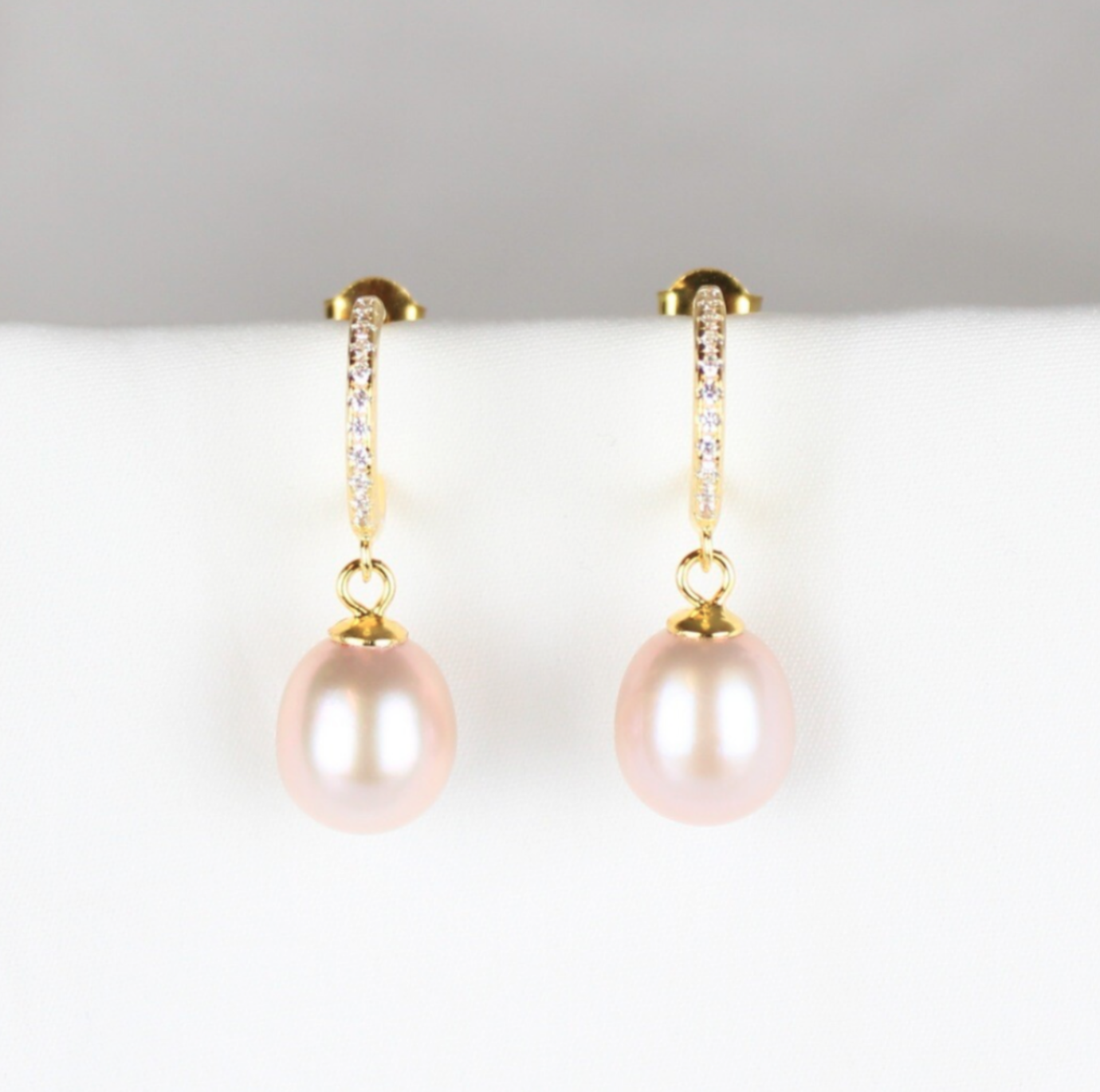 Rosa rhinsten øreringe