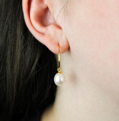 Hoops m. hvide ferskvandsperler