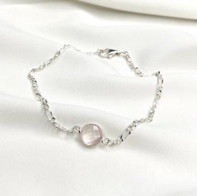 Figaro armbånd med rosakvarts
