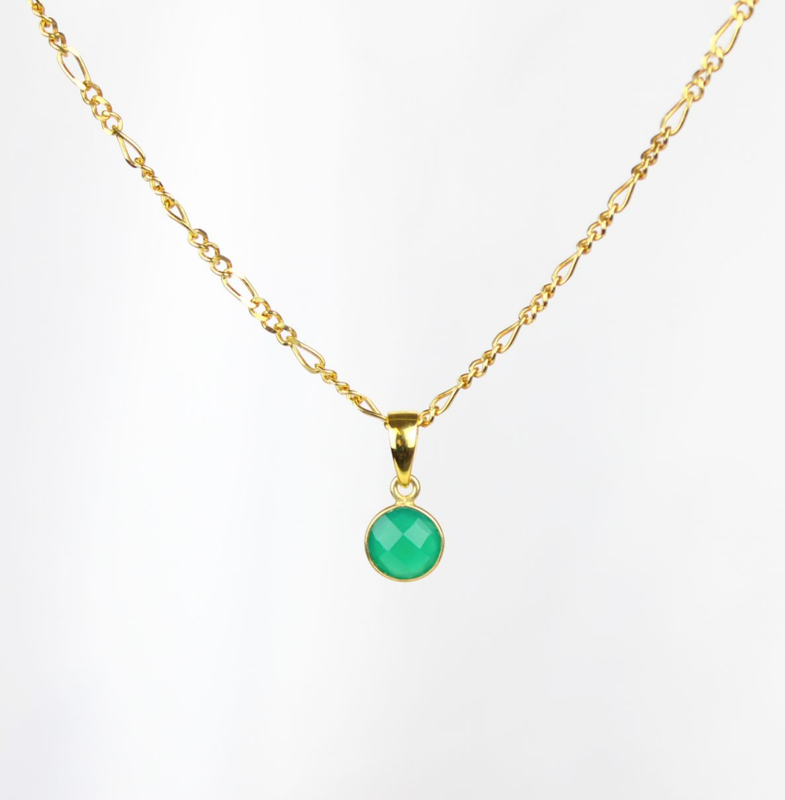 Grøn onyx figaro halskæde