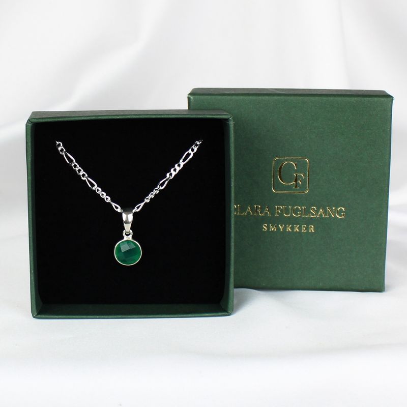 Grøn onyx figaro halskæde