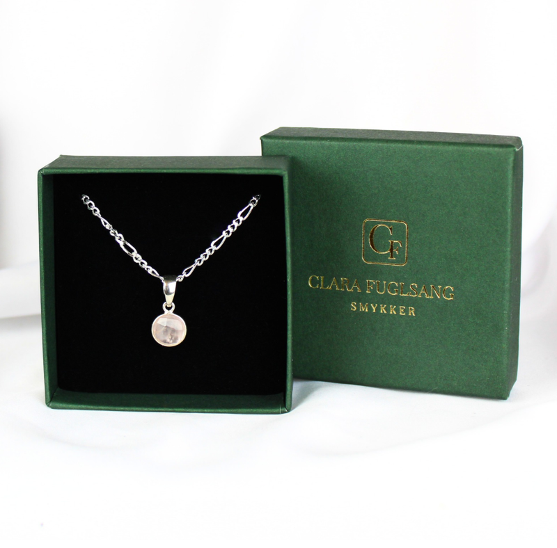 Rosakvarts figaro halskæde