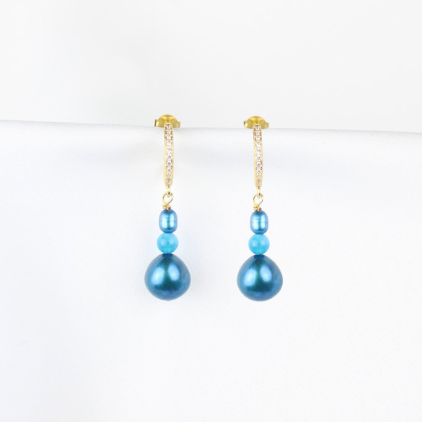 Rhinsten ørestikker med Amazonit sten
