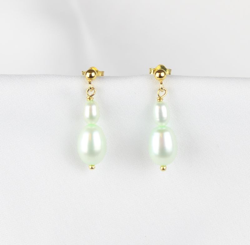 Ørestikker m. grønne ferskvandsperler