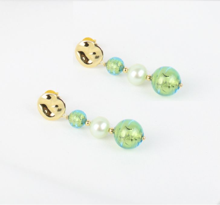 Grønne Murano øreringe