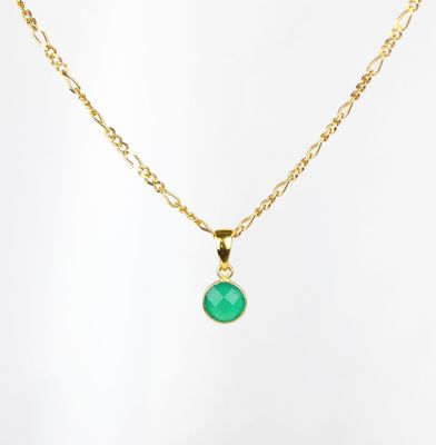 Grøn onyx figaro halskæde