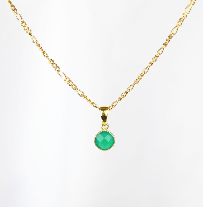 Grøn onyx figaro halskæde