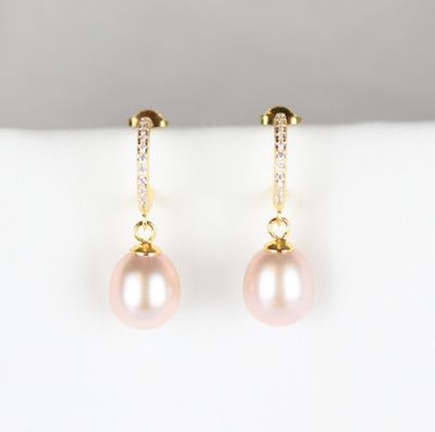 Rosa rhinsten øreringe