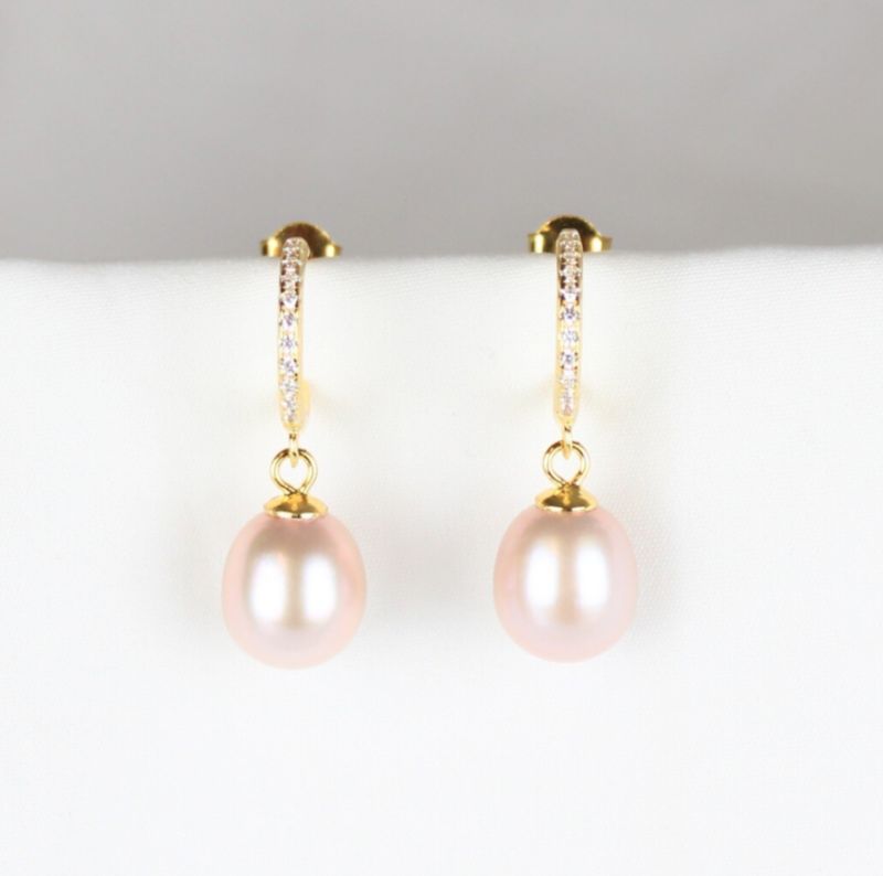 Rosa rhinsten øreringe