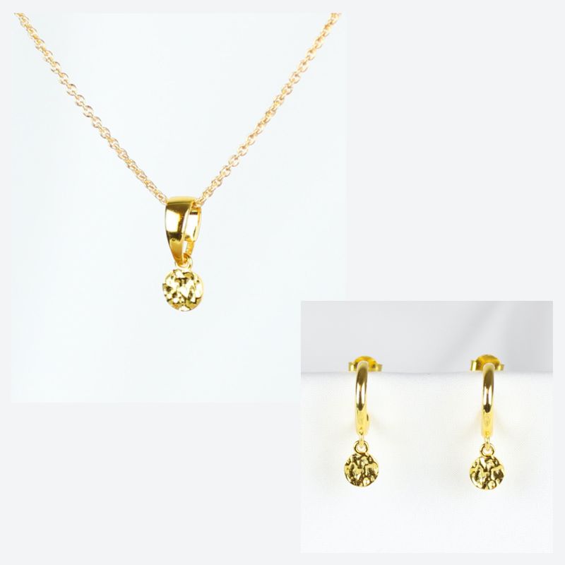 Smykkesæt - Forgyldt med mønt vedhæng
