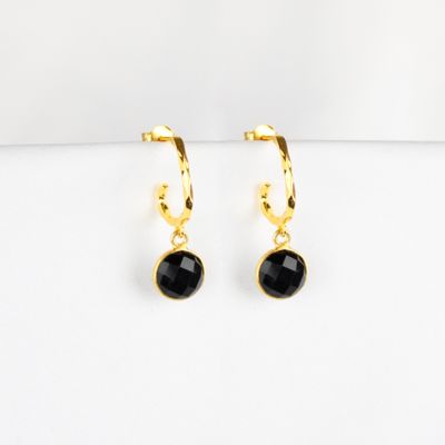 Rustikke creoler  med sort onyx-sten