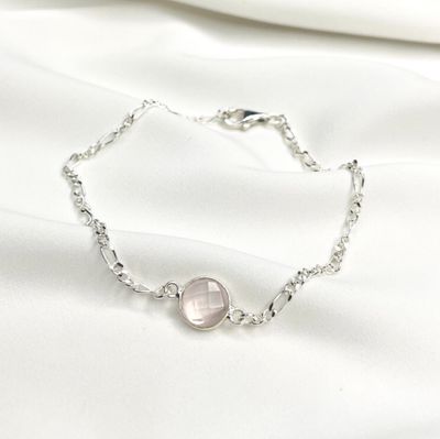 Figaro armbånd med rosakvarts