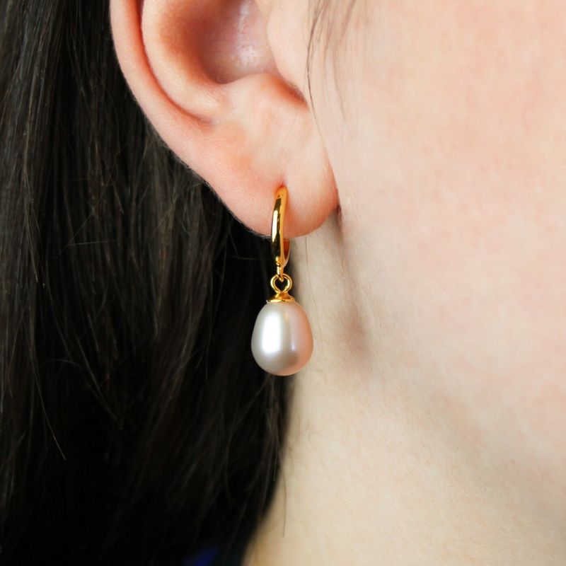 Rosa ferskvandsperle øreringe