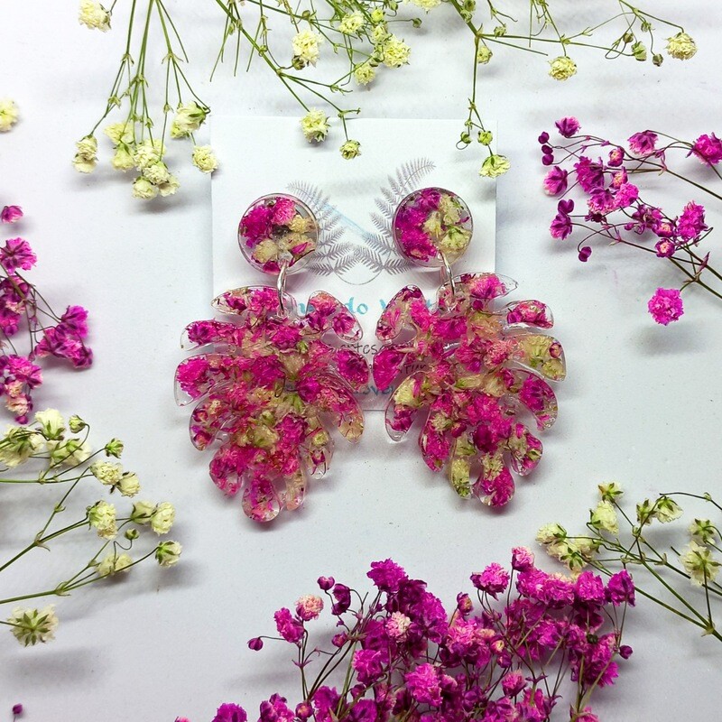 Pendientes rosas y blancos Paniculata