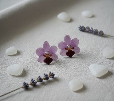 Pendientes mini orquídea