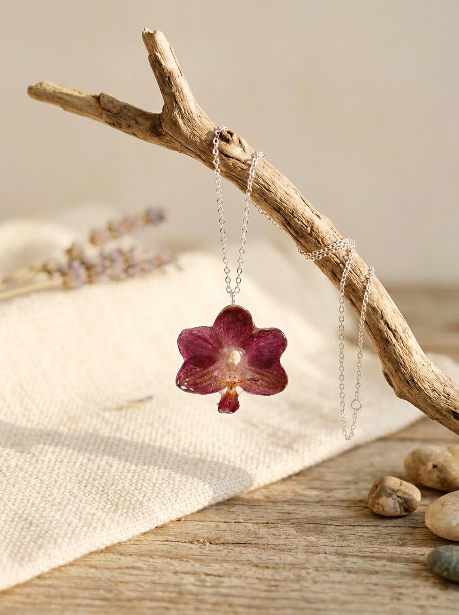 Collar orquídea morada