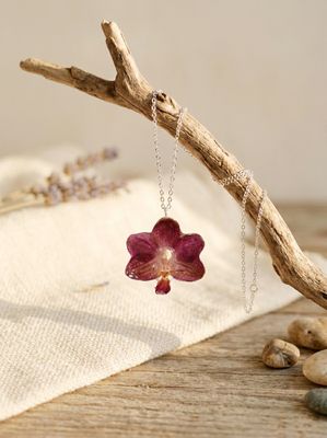 Collar orquídea morada
