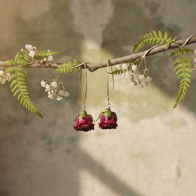 Pendientes rosa largos