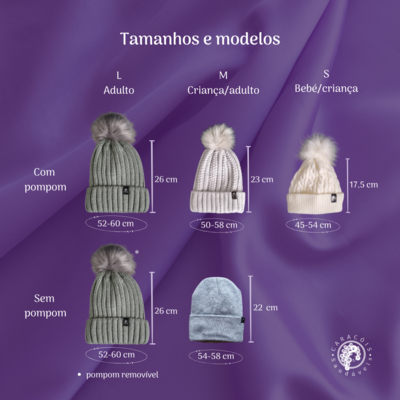 Gorro forrado a cetim, Tam L