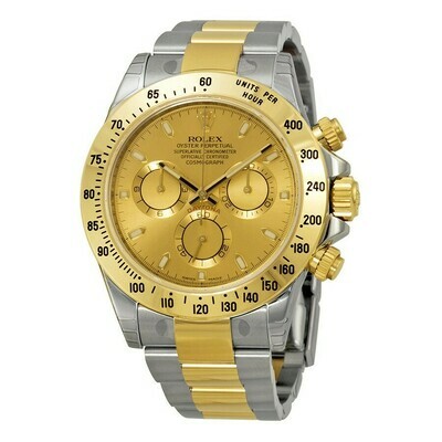 Rolex Cosmograph Daytona Champagne Index Dial Oyster Bracelet Men's Watch Replica