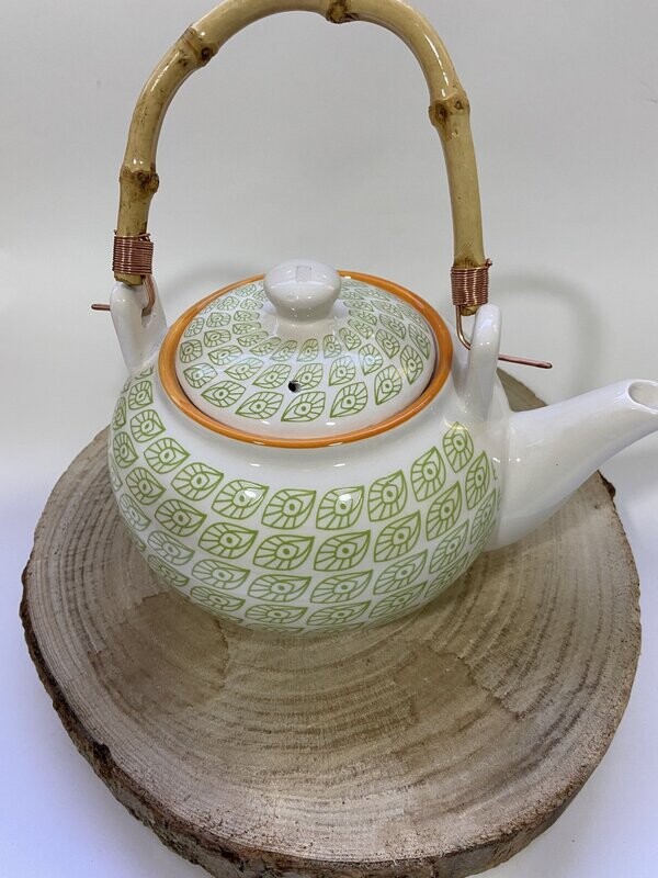 Tetera cerámica estilo Japonés - 0,5 l color blanco con motivos