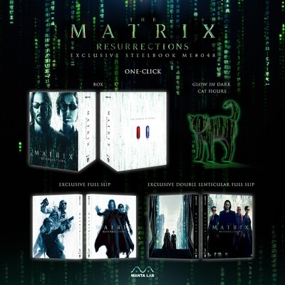 Manta Lab The Matrix Resurrections One Click GLOW IN THE DARK 4K with CAT FIGURE