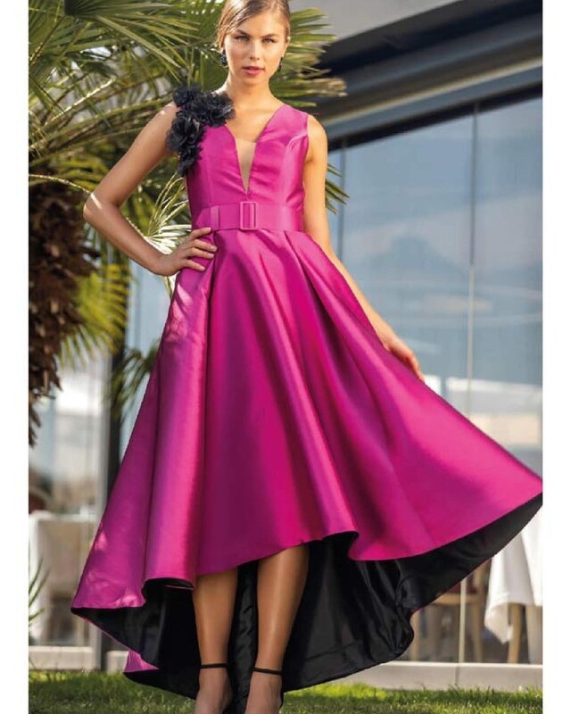 Abito fucsia e nero 