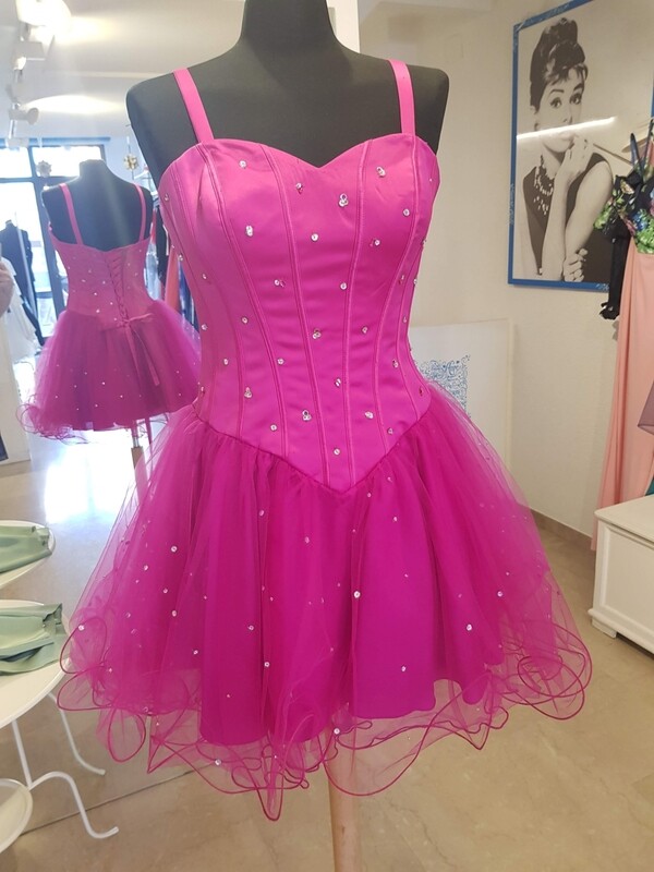 Abito fucsia corto modello tutù 