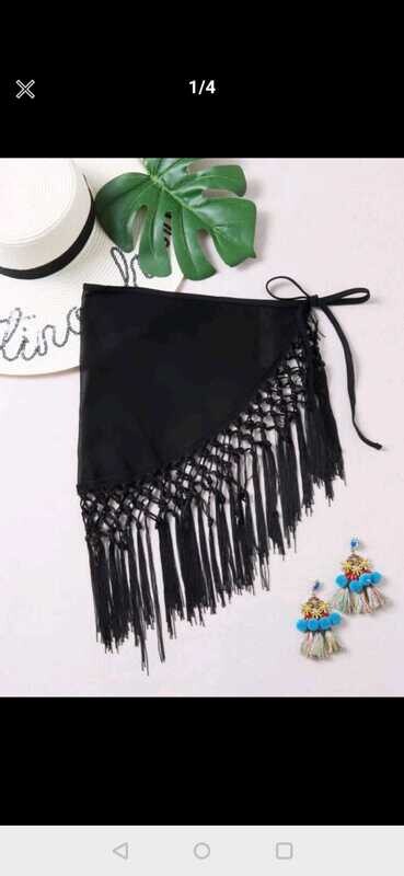 Rok zwart met franjes