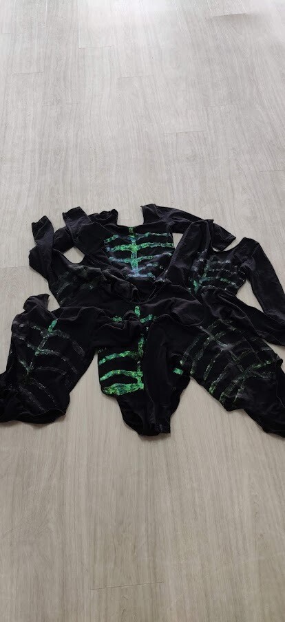 Maillot lange mouw, skeletten