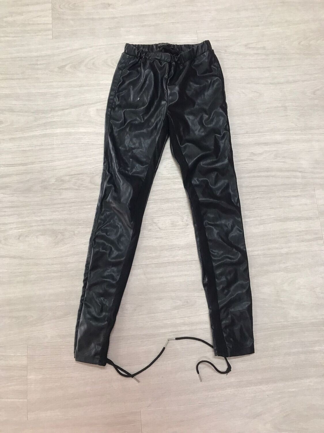 Legging, zwart, leer (6)