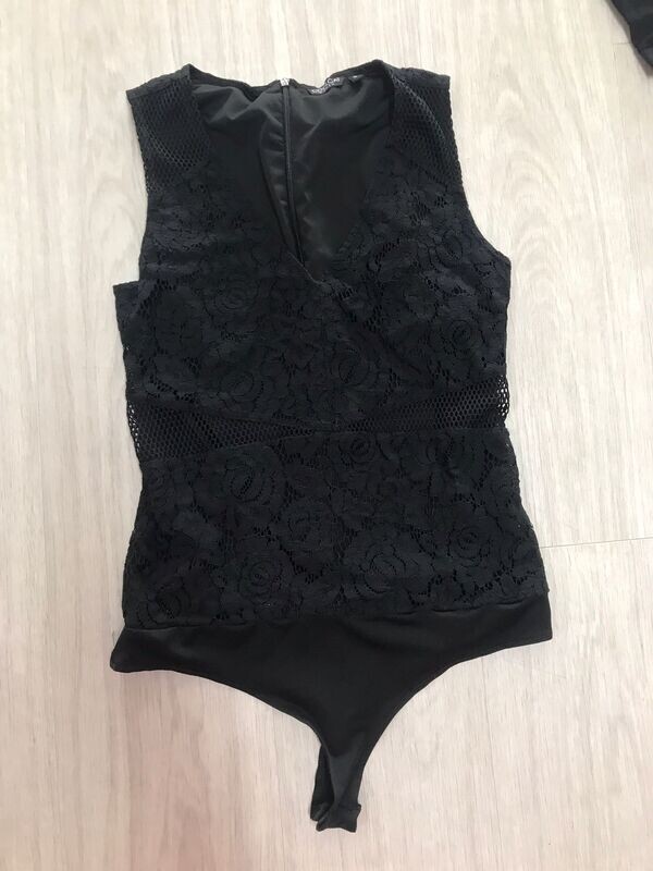 Maillot, zwart, kant (5)