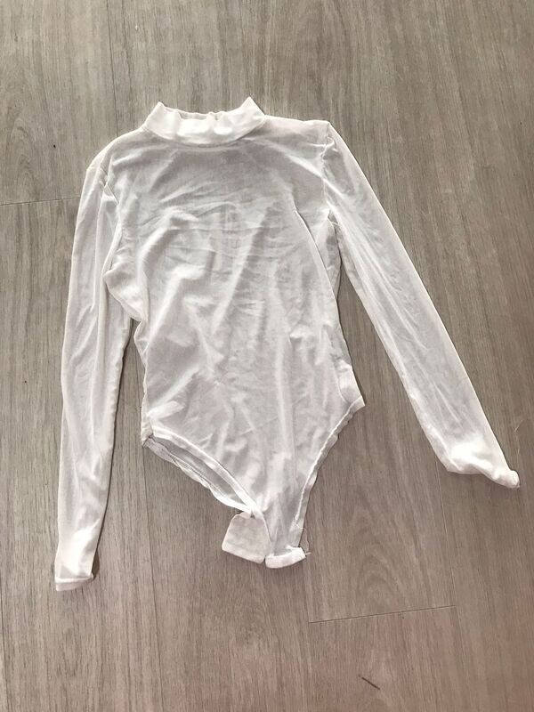 Maillot (body), wit met tulle (10)