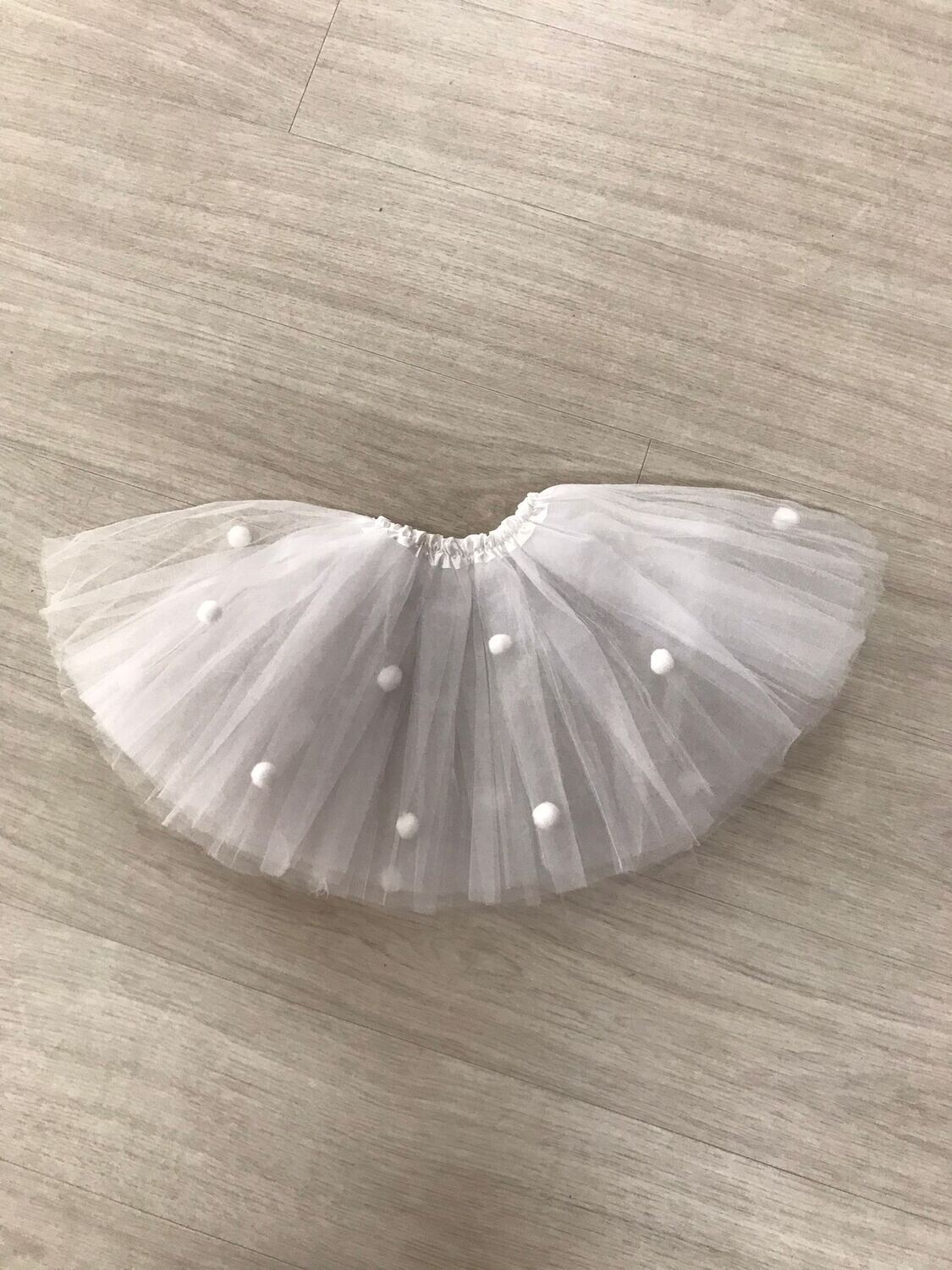 Rok, wit, tulle met bolletjes (9)