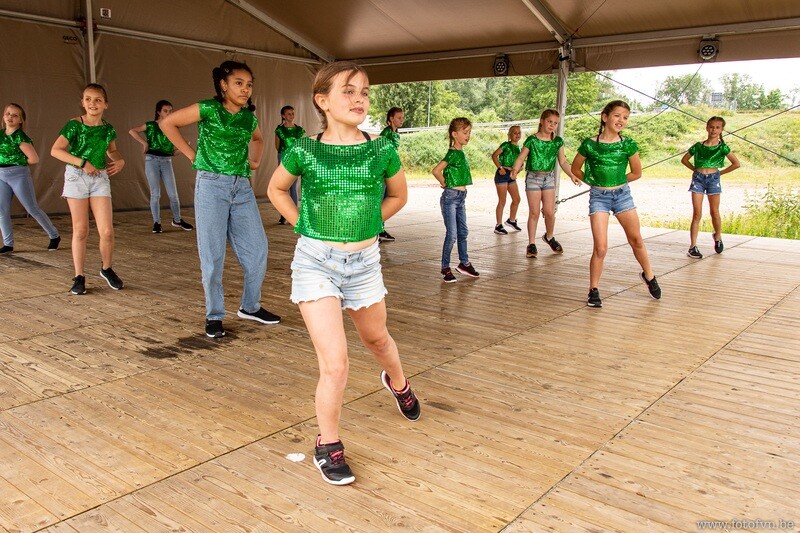 T-shirt, groen met glitter (15)